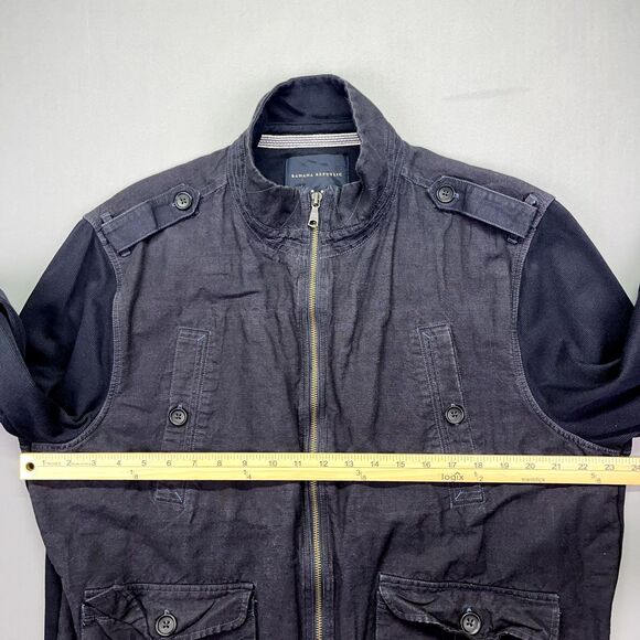 Banana Republic Jacket Mens Size XL‎ Black Pocket Outdoors Zip Coat - Picture 8 of 16